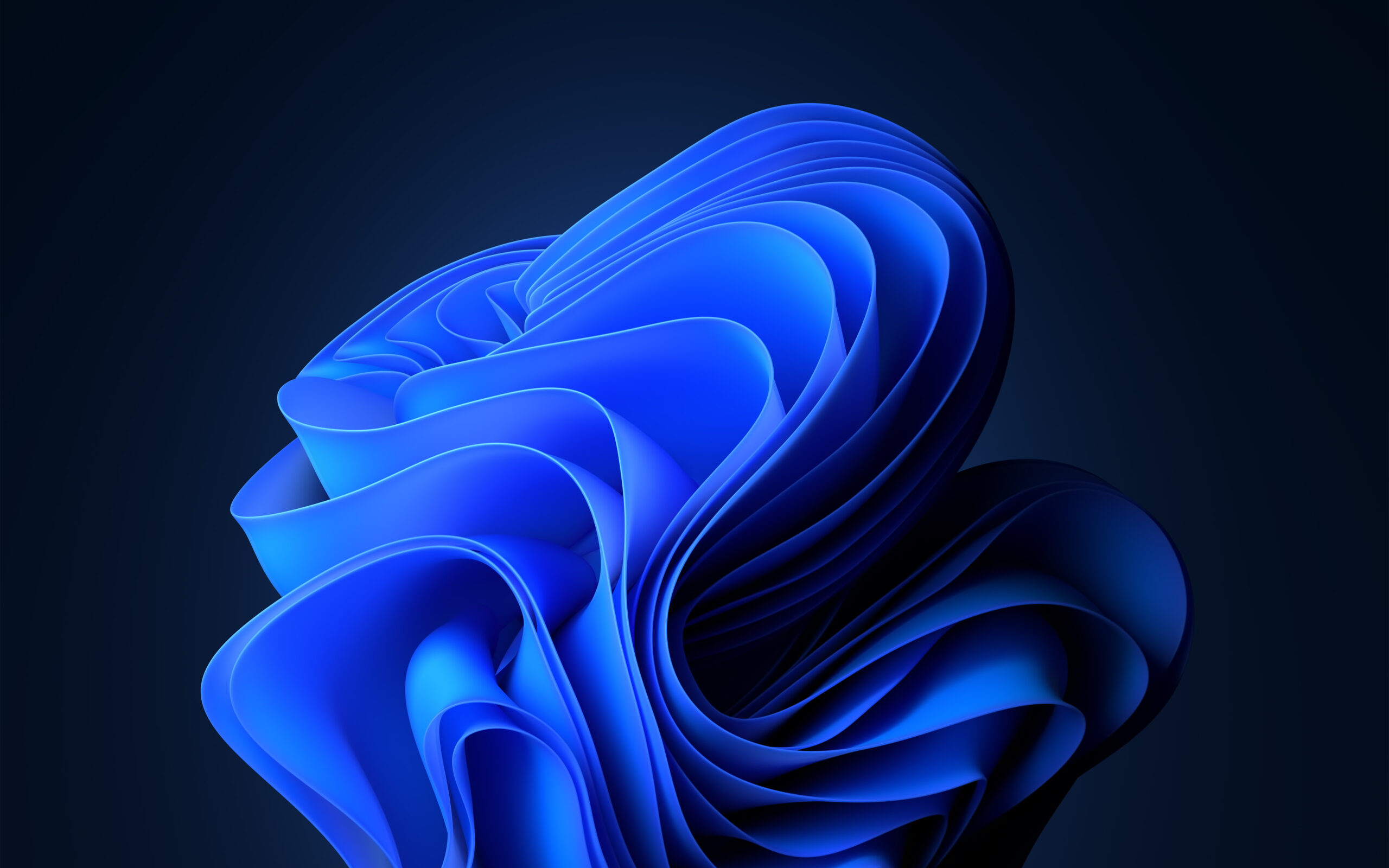 Windows 11 Blue Abstract Dark Mode 壁纸